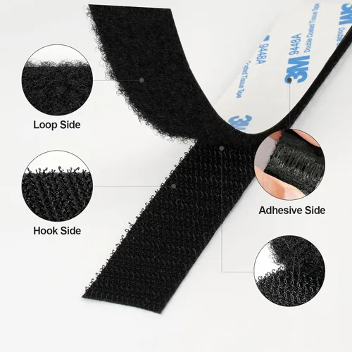Miniatura 2 de Cinta autoadhesiva de velcro de 3M, 2" x 6.1 m de largo, 9448A, cinta adhesiva con parte posterior entrelazada, sujetador de tela de nylon de Blanco