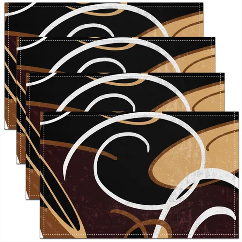 Miniatura 43 de Modern Circles - Juego de 4 manteles individuales de 12 x 18 pulgadas, patrón geométrico abstracto, decorativo, para niños, adolescentes y adultos