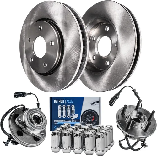 Miniatura 15 de Detroit Axle - Kit de frenos para Volkswagen Beetle Golf City Jetta Frenos de Disco Rotores Pastillas de Freno de Cerámica Reemplazo : Rotores