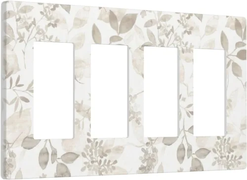 Miniatura 155 de Placa Decorativa de Pared Beige Boho de Mediados de Siglo Sol Abstracto 1-Gang Retro Años 70 Arte Geométrico Moderno con Arco Eléctrico Interruptor