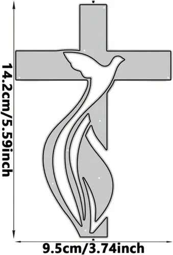 Miniatura 3 de 1 Pcs Dove Gray Cross Metal Die Cuts,Easter Dove and Cross Metal Cutting Dies,DIY Scrapbooking Artist Cutting Dies Stencil Template Molds for DIY