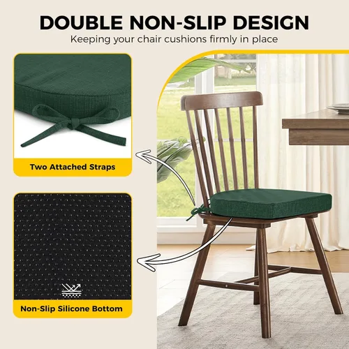 Miniatura 4 de downluxe Cojines para sillas de interior para sillas de comedor, almohadillas de espuma viscoelástica texturizadas suaves y cómodas para sillas