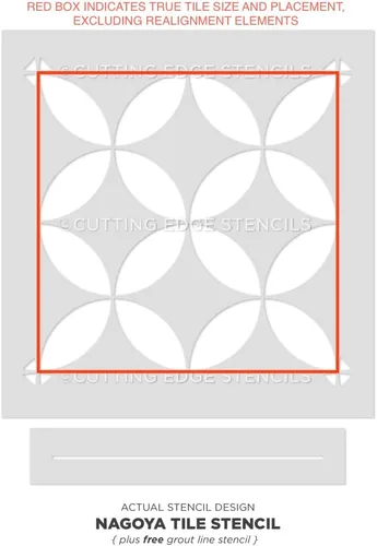 Miniatura 8 de Nagoya - Plantilla de azulejos – Plantillas para pintar pisos – Plantillas para manualidades reutilizables – Plantilla tus pisos y ahorra