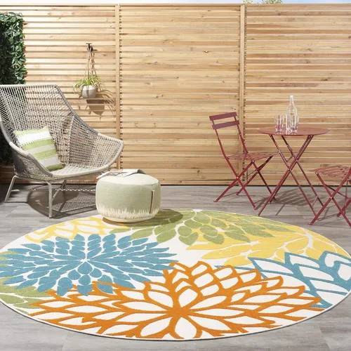 Miniatura 126 de Nourison Aloha - Tapete negro/blanco para interior o exterior, 2 pies y 3 pulgadas x 8 pies, tropical, botánico, fácil limpieza, no desprende pelo