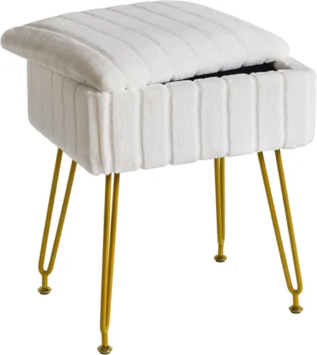 Miniatura 12 de IBUYKE Reposapiés Otomano Rectangular de Terciopelo, Taburete de Tocador de Maquillaje Mesa Auxiliar, Asiento de Mesa de Tocador de Terciopelo, Rosa