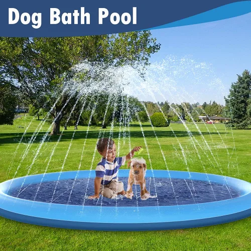Miniatura 7 de Raxurt Alfombrilla antideslizante de 75 pulgadas para niños y perros, gruesa y duradera, para el baño, la piscina, el verano, al aire libre, Azul
