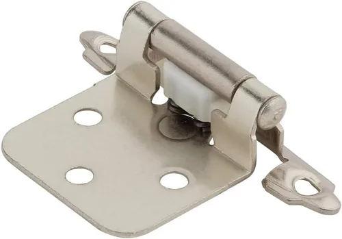 Miniatura 4 de Silverline 6 pares de bisagras de gabinete de cierre automático, para puerta de cocina con superposición variable, níquel satinado cepillado