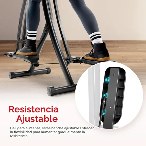 Miniatura 3 de Sunny Health & Fitness Foldable Air Walk Elliptical, 30" inch Long Stride Glide Exercise Full-Body Cardio Cross Smart Trainer for Home Office