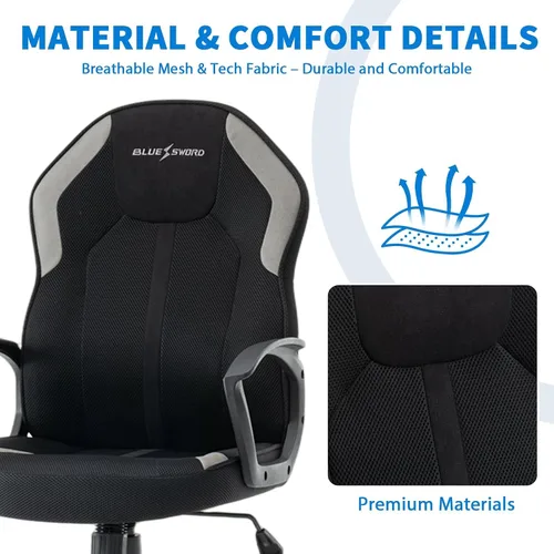 Miniatura 6 de Vigosit Silla ergonómica de malla para juegos de 330 libras, silla de computadora de oficina con respaldo alto transpirable con soporte lumbar