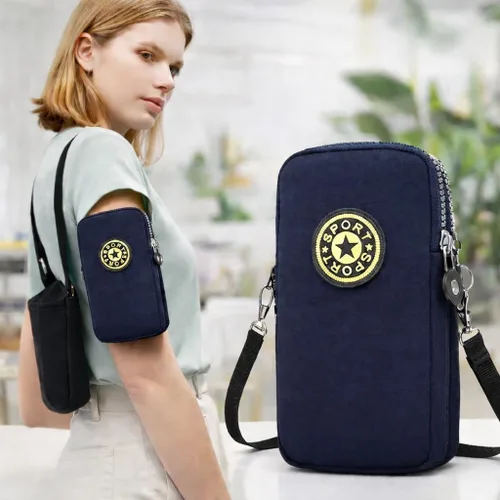 Bolso cruzado para teléfono para mujer, mini bolso de hombro ligero con cremallera, bolsa de viaje pequeña manos libres para uso diario (azul oscuro)