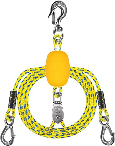 Miniatura 9 de Dolibest Conector rápido de cuerda de remolque para tubería - Arnés de remolque de barco con gancho de acero inoxidable (rotación 360) - 20 pulgadas