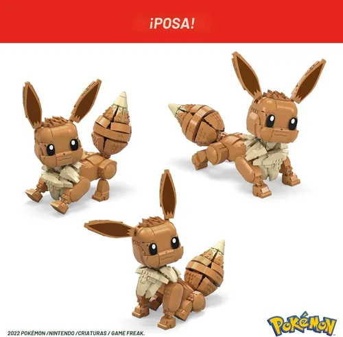 Miniatura 6 de MEGA - Juego de juguetes de construcción Pokémon Jumbo Eevee con 824 piezas, articulados y posables, 11 pulgadas de alto, para niños