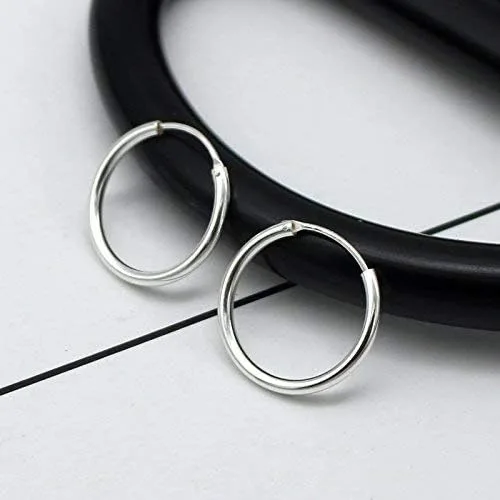 Miniatura 3 de Aretes de aro de plata para cartílago, pequeño, para mujeres, hombres, niñas, 3 pares de aretes de plata esterlina 925, hipoalergénicos, Tragus
