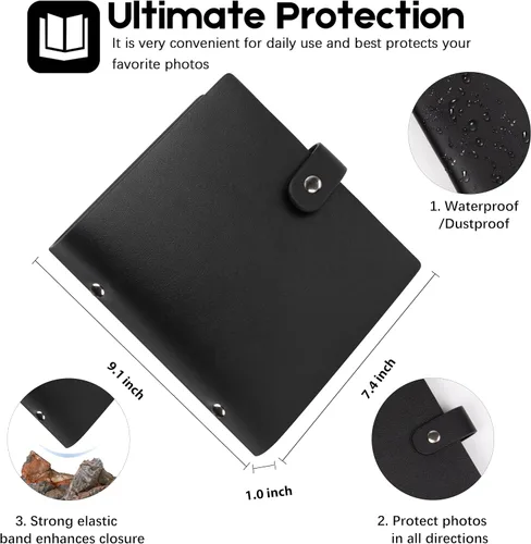 Miniatura 6 de Álbum de fotos de 6 x 8 pulgadas con capacidad para 68 fotos, álbum de fotos de 6 x 8 pulgadas con capacidad para 68 imágenes, cubierta de cuero