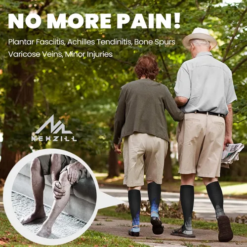 Miniatura 4 de NEWZILL Calcetines de compresión médica para mujeres y hombres, circulación de 20-30 mmHg, el mejor apoyo para correr, atletismo, ciclismo
