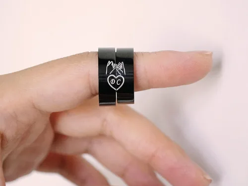 Miniatura 5 de Pinky Promise Couple Ring, Matching Initial Couple Ring Set, Custom Engraved Engagement Jewelry