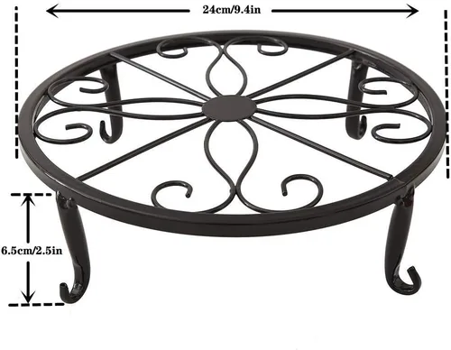 Miniatura 2 de TYZ Juego de 3 soportes de metal para plantas en maceta (negro)