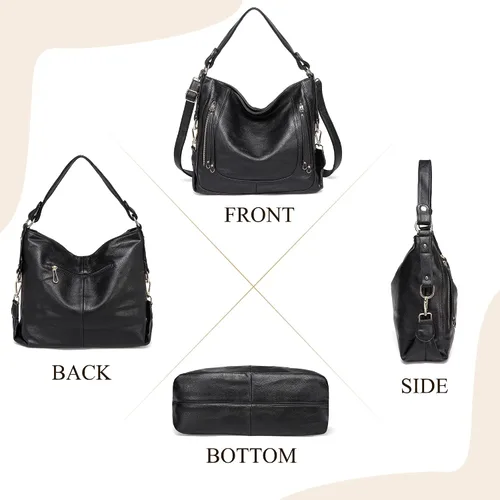 Miniatura 6 de Kasqo - Bolsas de piel grandes para mujer, con correa desmontable