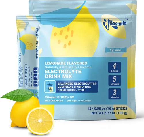 Miniatura 11 de Paquetes de hidratación: polvo de electrolitos sin azúcar con vitamina C, 4 electrolitos, 5 minerales y nutrientes, vegano, paquete variado
