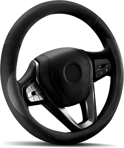Miniatura 6 de HOTOR Funda para volante de automóvil, accesorio universal para diversos automóviles, funda de cuero con forro antideslizante, para volante con un