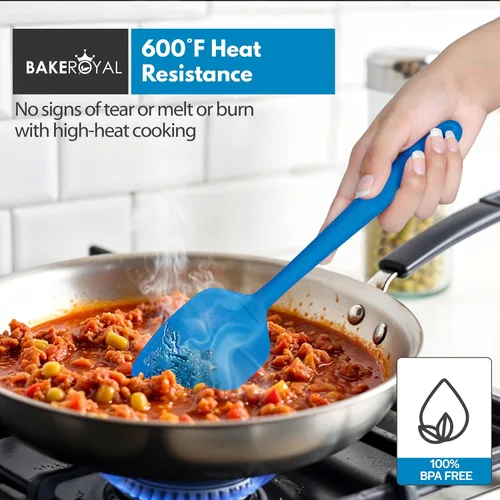 Miniatura 4 de BakeRoyal Juego de espátulas de silicona – 4 espátulas de goma de silicona resistente al calor 600 °F para tareas diarias – Espátulas de cocina