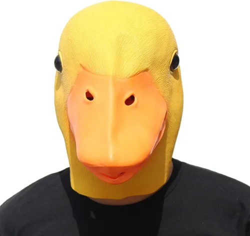 Miniatura 4 de PartyHop - Máscara de pato amarillo - Máscara de látex de Halloween de cabeza completa