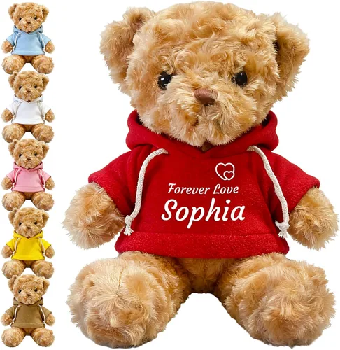 Oso de peluche personalizado con texto de nombre, osos personalizados de 11.8/15/19.7, regalos de cumpleaños personalizados para el día de la madre,