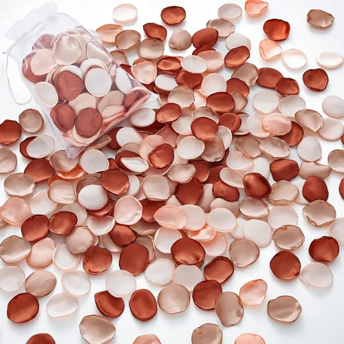 Serwalin 300 Unidades de Pétalos de Rosa de Seda, Flores Artificiales para Bodas, Pétalos de Rosa Falsos Marrone, Propuesta para la Canasta de Boda,