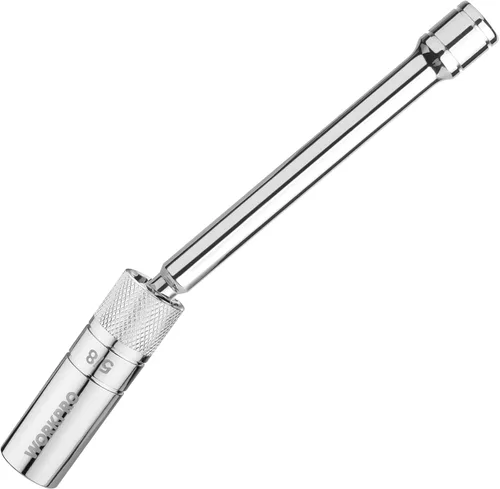 Miniatura 12 de WORKPRO Enchufe magnético para bujías de 5/8 pulgadas con diseño magnético, enchufe giratorio de pared delgada para bujías, unidad de 3/8 pulgadas x