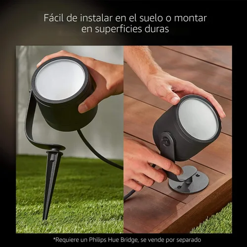 Miniatura 4 de Philips Hue 1746230V7 - Ambiance Lily XL blanco y de color. Extensión de luz inteligente para exteriores (se requiere Hue Hub), 1 foco + kit