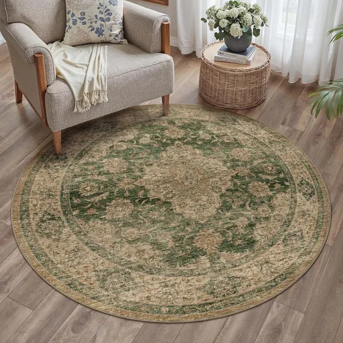 Miniatura 55 de HUGEAR 8x10 Alfombras lavables a máquina color marrón para pasillo, alfombra grande de área interior, alfombra de acento floral, alfombra de pelo