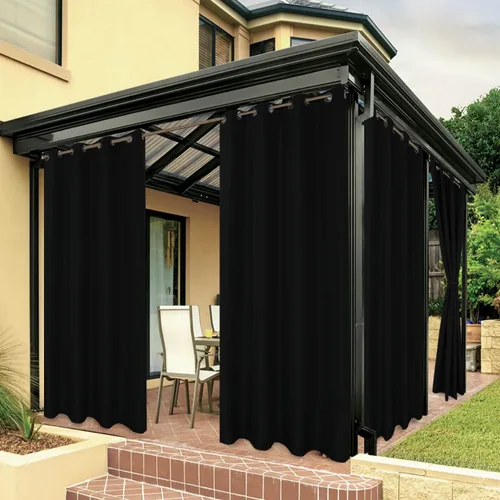 BONZER Cortinas Exteriores para Patio Resistentes al Agua Pesadas de Privacidad Filtrado de Luz con Ojales Cortinas Exteriores para Porche, Pérgola,