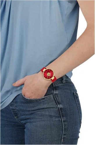 Miniatura 3 de Versus Versace Moscova Collection Reloj de lujo para mujer con correa roja con caja dorada y esfera roja, Rojo -, Moscú