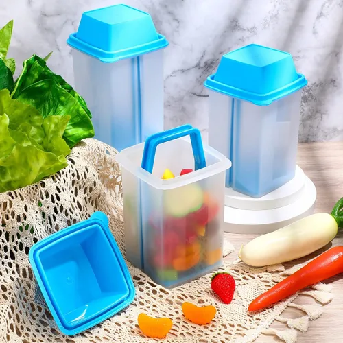 Miniatura 7 de Chengu 3 Recipientes para Encurtidos de Jalapeño con Coladores, Dispensadores Cuadrados para Almacenamiento de Condimentos y Alimentos, Portador