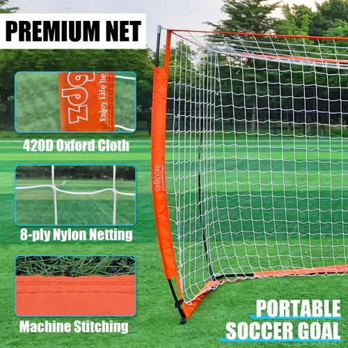 Miniatura 3 de Portería de fútbol para patio trasero Red portátil plegable de metal Fácil instalación Red portátil para todas las edades 1 par