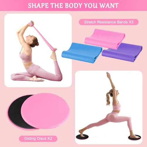 Miniatura 6 de Kit de pilates para mujer, juego de anillos de pilates, kit de equipo de pilates para mujeres entrenamientos en casa, kit esencial de pilates