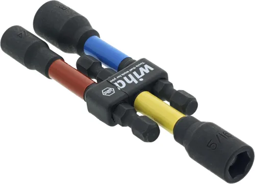 Miniatura 3 de Wiha 70489 Juego de 3 piezas de tuercas magnéticas codificadas por colores SAE de 3 pulgadas
