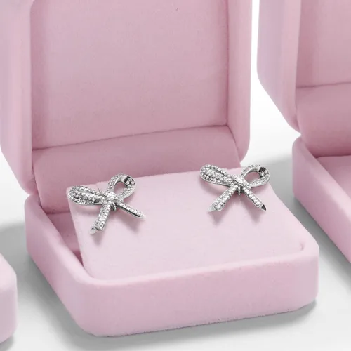 Miniatura 5 de Oirlv Caja de regalo de pendiente de terciopelo premium Caja de almacenamiento de joyería rosa vitrina