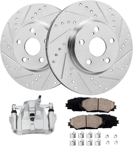 Miniatura 53 de Detroit Axle - Kit de freno delantero para Ford Explorer Mercury Mountaineer 2002-2005 Bujes de rodamiento de rueda perforados y ranurados rotores