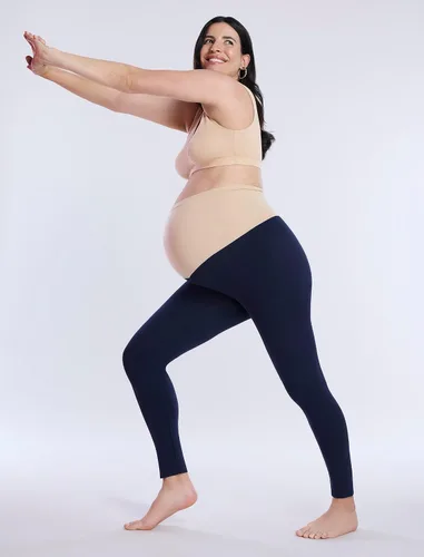 Miniatura 6 de Motherhood Maternity Leggings esenciales elásticos de longitud completa para mujer, ajuste secreto sobre el vientre