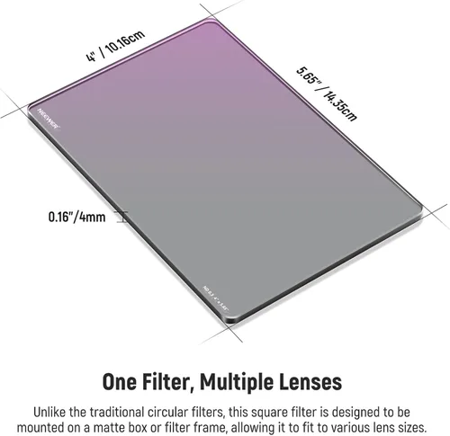 Miniatura 5 de NEEWER Filtro ND cuadrado ND0.3 (1 parada), 4"x5.65" filtro de densidad neutra de cine con revestimiento multicapa nano de 30 capas de doble cara