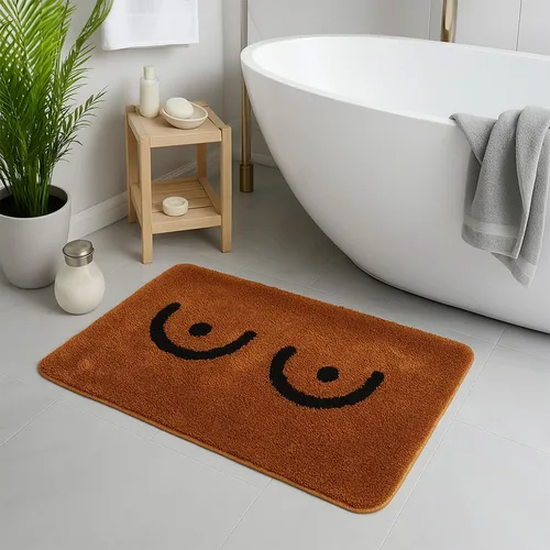 Miniatura 3 de Lindo tapete de baño con pechos desnudos, ultra suave, absorbente de agua, antideslizante, tapete de microfibra suave, lavable a máquina