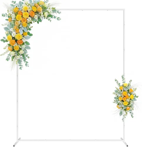 Miniatura 19 de Wokceer Soporte de Arco de Telón de Fondo para Boda Cuadrado 6.6 pies x 6.6 pies Soporte de Arco de Globos de Metal Dorado Pérgola de Jardín Marco