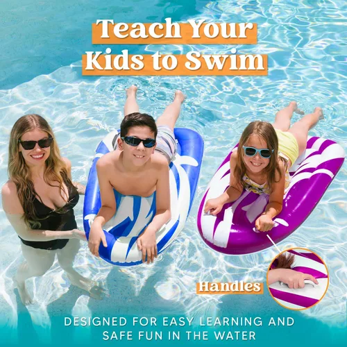 Miniatura 3 de JOYIN Paquete de 2 tablas inflables para toboganes de agua, piscina flotante, aprende a nadar, juguete divertido de verano para niños