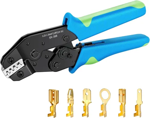Miniatura 7 de Crimpadora de terminales de cable de trinquete,Herramienta de prensado para conectores termorretráctiles,Alicates de prensado Deutsch Herramientas