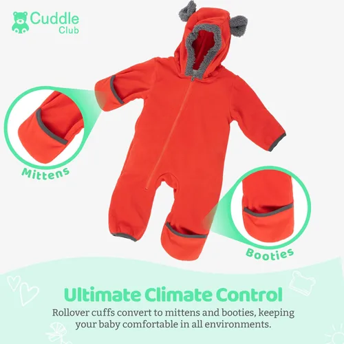 Miniatura 3 de Enterizo de vellón para bebé, rómper de una sola pieza con capucha para niños, ropa para exteriores, chaqueta infantil