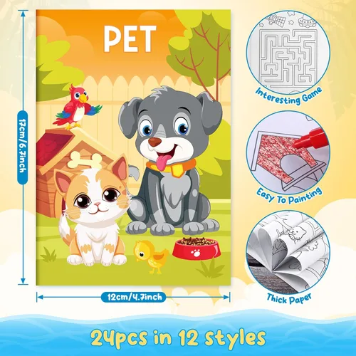 Miniatura 2 de BenLouis Libros para Colorear Recuerdos de Fiesta a Granel Mini Libros para Colorear para Niños de 4-8-12 Años Pequeños Libros de Actividades