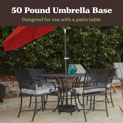 Miniatura 2 de Pure Garden - Soporte para paraguas – Base de sombrilla independiente rellenable de 50 libras – Llena de arena para uso al aire libre en cubiertas