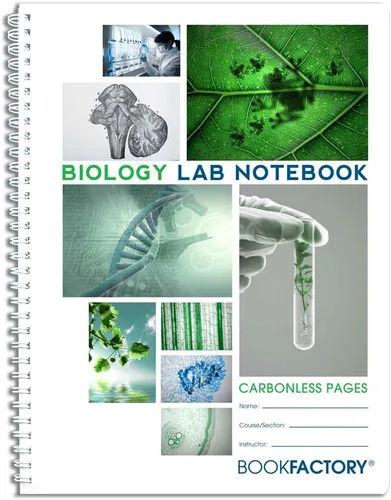 BookFactory Cuaderno de laboratorio de biología autocopiativo, 75 juegos de páginas (8.5 x 11 pulgadas) (duplicador), páginas de cuadrícula