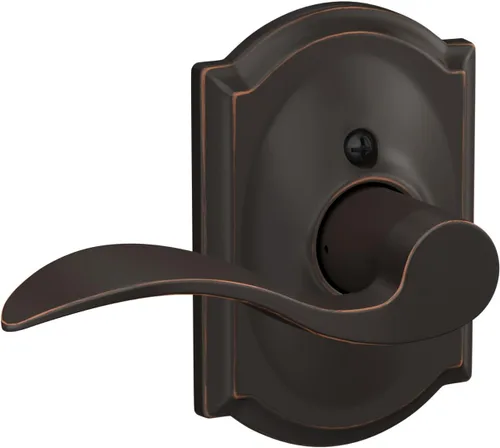 Miniatura 18 de SCHLAGE - Manija de puerta Accent con cerradura de paso libre para pasillo y armario en bronce antiguo - F10 ACC 716 Bronce Envejecido